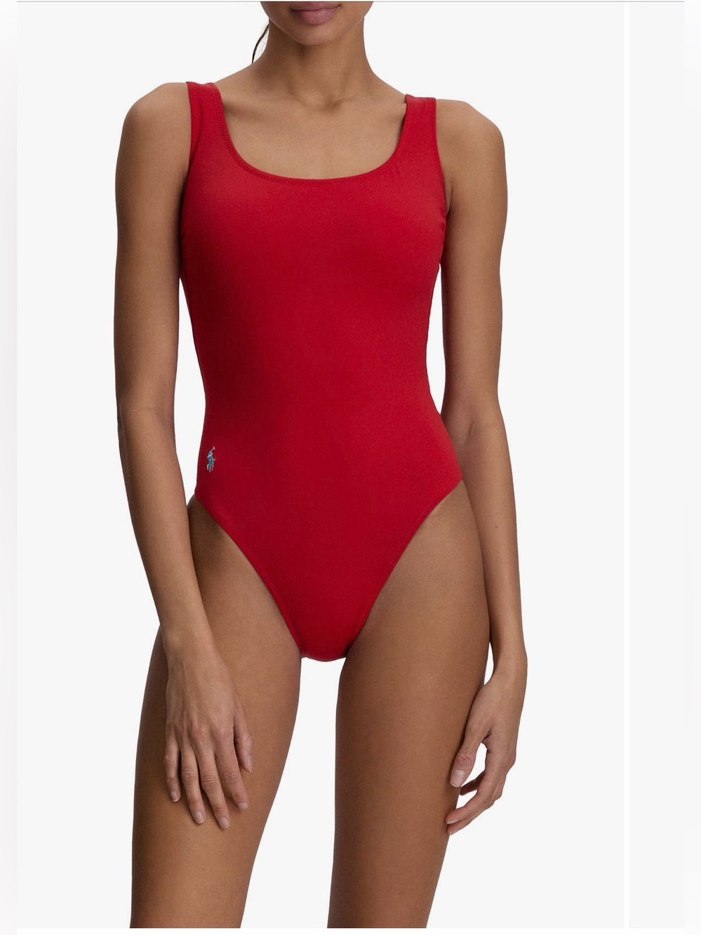 NWOTpolo Ralph Lauren Red Scoop-Back One-Piece Swimsuit Size S $120